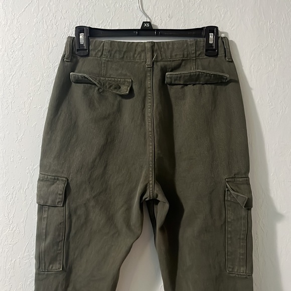 Dark Green Denim Cargo Pants - Picture 5 of 5